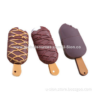 PVC USB Stick in Ice Cream Shape, Supports Plug-and-play Function, OEM/ODM Orders are Welcome